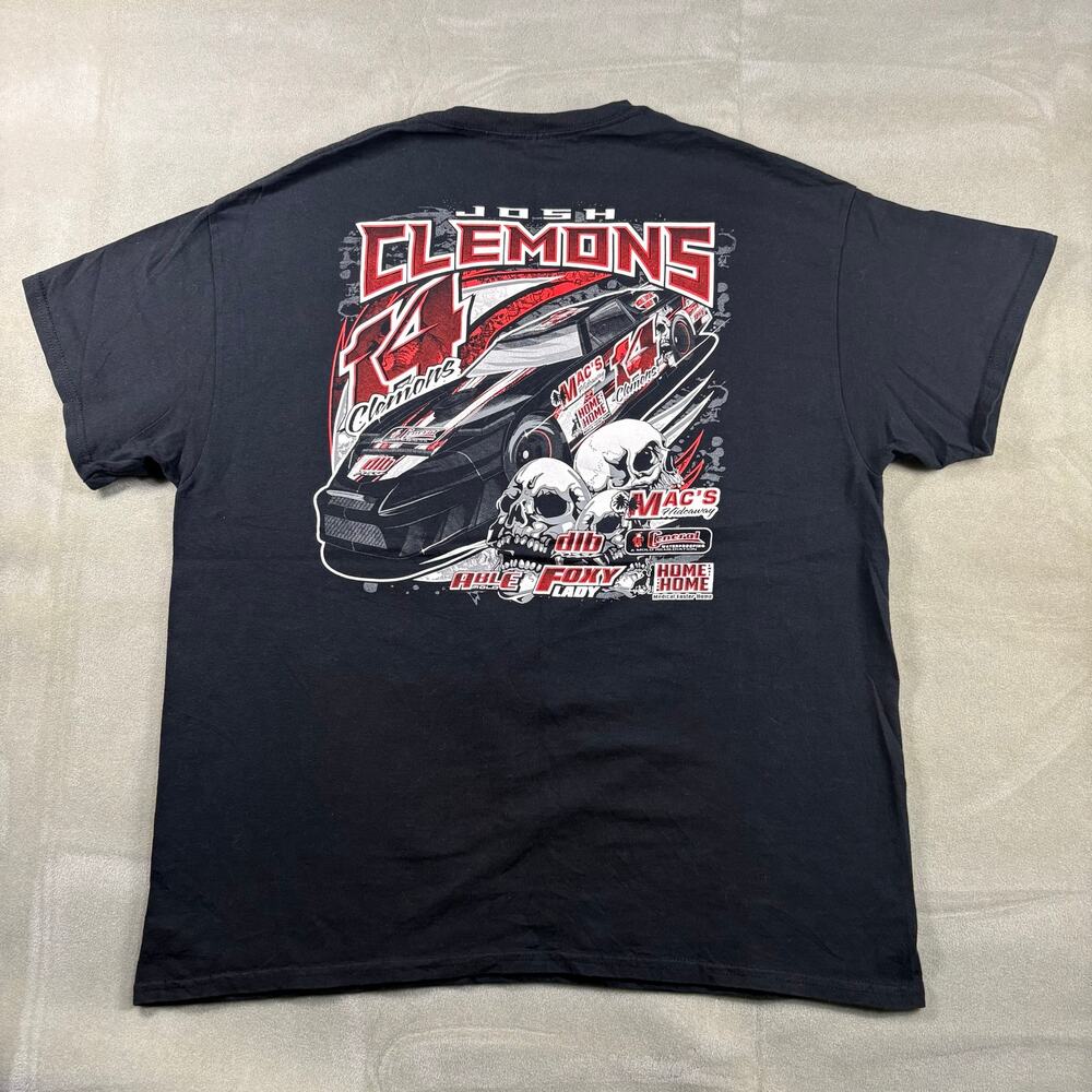 Josh Clemons 14 Racing Shirt Mens‎ XL Dirt Track Race Car Skull Graphic